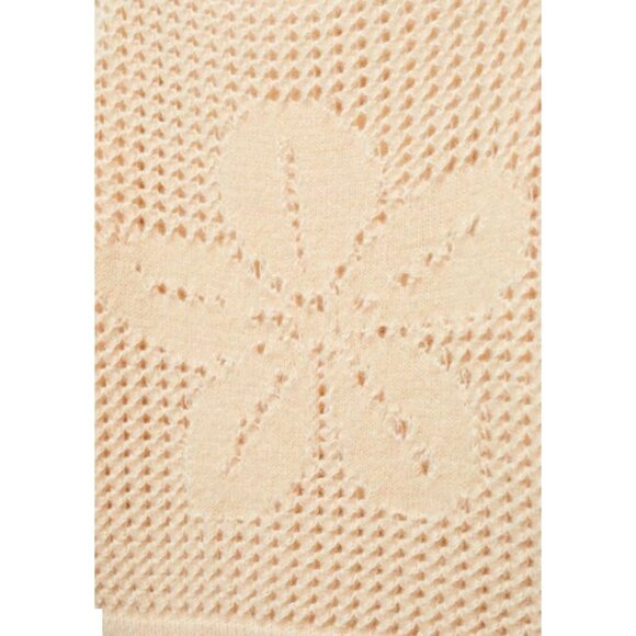 NWT MANGO Open Work Boat Neck Sweater Cream Sz S [jb] - Picture 3 of 10